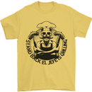 Stand Back El Jefe is Grilling Funny BBQ Skull Mens T-Shirt 100% Cotton Yellow