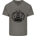 Stand Back El Jefe is Grilling Funny BBQ Skull Mens V-Neck Cotton T-Shirt Charcoal