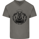 Stand Back El Jefe is Grilling Funny BBQ Skull Mens V-Neck Cotton T-Shirt Charcoal