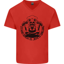 Stand Back El Jefe is Grilling Funny BBQ Skull Mens V-Neck Cotton T-Shirt Red