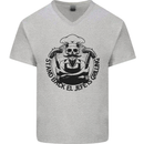 Stand Back El Jefe is Grilling Funny BBQ Skull Mens V-Neck Cotton T-Shirt Sports Grey