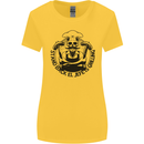 Stand Back El Jefe is Grilling Funny BBQ Skull Womens Wider Cut T-Shirt Yellow
