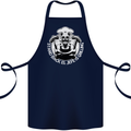 Stand Back El Jefe is Grilling Funny Skull BBQ Cotton Apron 100% Organic Navy Blue