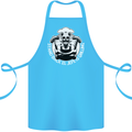 Stand Back El Jefe is Grilling Funny Skull BBQ Cotton Apron 100% Organic Turquoise