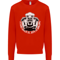 Stand Back El Jefe is Grilling Funny Skull BBQ Kids Sweatshirt Jumper Bright Red