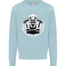 Stand Back El Jefe is Grilling Funny Skull BBQ Kids Sweatshirt Jumper Light Blue
