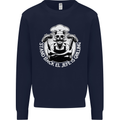 Stand Back El Jefe is Grilling Funny Skull BBQ Kids Sweatshirt Jumper Navy Blue