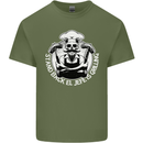 Stand Back El Jefe is Grilling Funny Skull BBQ Mens Cotton T-Shirt Tee Top Military Green