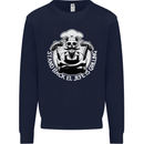 Stand Back El Jefe is Grilling Funny Skull BBQ Mens Sweatshirt Jumper Navy Blue