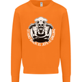 Stand Back El Jefe is Grilling Funny Skull BBQ Mens Sweatshirt Jumper Orange