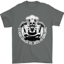 Stand Back El Jefe is Grilling Funny Skull BBQ Mens T-Shirt 100% Cotton Charcoal