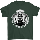 Stand Back El Jefe is Grilling Funny Skull BBQ Mens T-Shirt 100% Cotton Forest Green