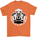 Stand Back El Jefe is Grilling Funny Skull BBQ Mens T-Shirt 100% Cotton Orange