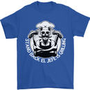 Stand Back El Jefe is Grilling Funny Skull BBQ Mens T-Shirt 100% Cotton Royal Blue