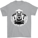 Stand Back El Jefe is Grilling Funny Skull BBQ Mens T-Shirt 100% Cotton Sports Grey