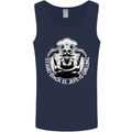 Stand Back El Jefe is Grilling Funny Skull BBQ Mens Vest Tank Top Navy Blue