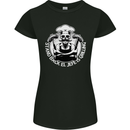 Stand Back El Jefe is Grilling Funny Skull BBQ Womens Petite Cut T-Shirt Black