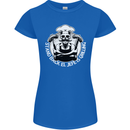 Stand Back El Jefe is Grilling Funny Skull BBQ Womens Petite Cut T-Shirt Royal Blue