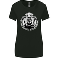 Stand Back El Jefe is Grilling Funny Skull BBQ Womens Wider Cut T-Shirt Black