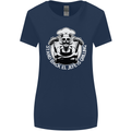 Stand Back El Jefe is Grilling Funny Skull BBQ Womens Wider Cut T-Shirt Navy Blue