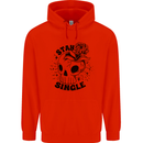 Stay Single Anti Valentines Singles Day Skull Childrens Kids Hoodie Bright Red