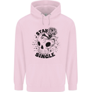 Stay Single Anti Valentines Singles Day Skull Childrens Kids Hoodie Light Pink