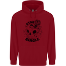 Stay Single Anti Valentines Singles Day Skull Childrens Kids Hoodie Red