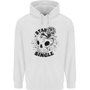 Stay Single Anti Valentines Singles Day Skull Childrens Kids Hoodie White