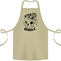 Stay Single Anti Valentines Singles Day Skull Cotton Apron 100% Organic Khaki