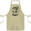 Stay Single Anti Valentines Singles Day Skull Cotton Apron 100% Organic Khaki