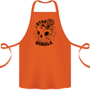Stay Single Anti Valentines Singles Day Skull Cotton Apron 100% Organic Orange