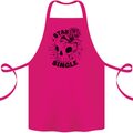 Stay Single Anti Valentines Singles Day Skull Cotton Apron 100% Organic Pink