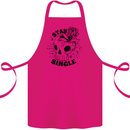 Stay Single Anti Valentines Singles Day Skull Cotton Apron 100% Organic Pink
