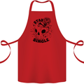 Stay Single Anti Valentines Singles Day Skull Cotton Apron 100% Organic Red