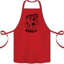 Stay Single Anti Valentines Singles Day Skull Cotton Apron 100% Organic Red