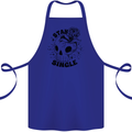 Stay Single Anti Valentines Singles Day Skull Cotton Apron 100% Organic Royal Blue