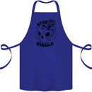 Stay Single Anti Valentines Singles Day Skull Cotton Apron 100% Organic Royal Blue