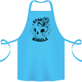 Stay Single Anti Valentines Singles Day Skull Cotton Apron 100% Organic Turquoise