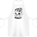 Stay Single Anti Valentines Singles Day Skull Cotton Apron 100% Organic White
