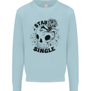 Stay Single Anti Valentines Singles Day Skull Kids Sweatshirt Jumper Light Blue