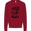 Stay Single Anti Valentines Singles Day Skull Kids Sweatshirt Jumper Red