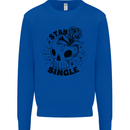 Stay Single Anti Valentines Singles Day Skull Kids Sweatshirt Jumper Royal Blue