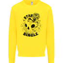 Stay Single Anti Valentines Singles Day Skull Kids Sweatshirt Jumper Yellow