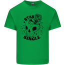 Stay Single Anti Valentines Singles Day Skull Kids T-Shirt Childrens Irish Green