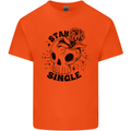 Stay Single Anti Valentines Singles Day Skull Kids T-Shirt Childrens Orange