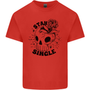 Stay Single Anti Valentines Singles Day Skull Kids T-Shirt Childrens Red