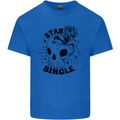 Stay Single Anti Valentines Singles Day Skull Kids T-Shirt Childrens Royal Blue