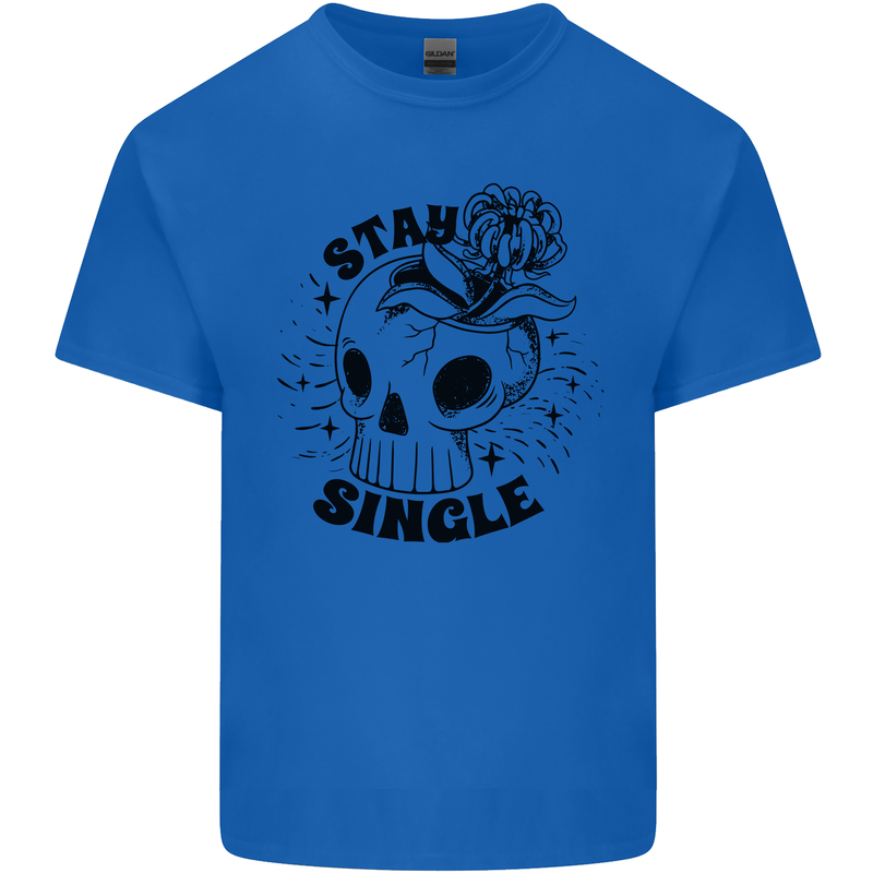 Stay Single Anti Valentines Singles Day Skull Kids T-Shirt Childrens Royal Blue