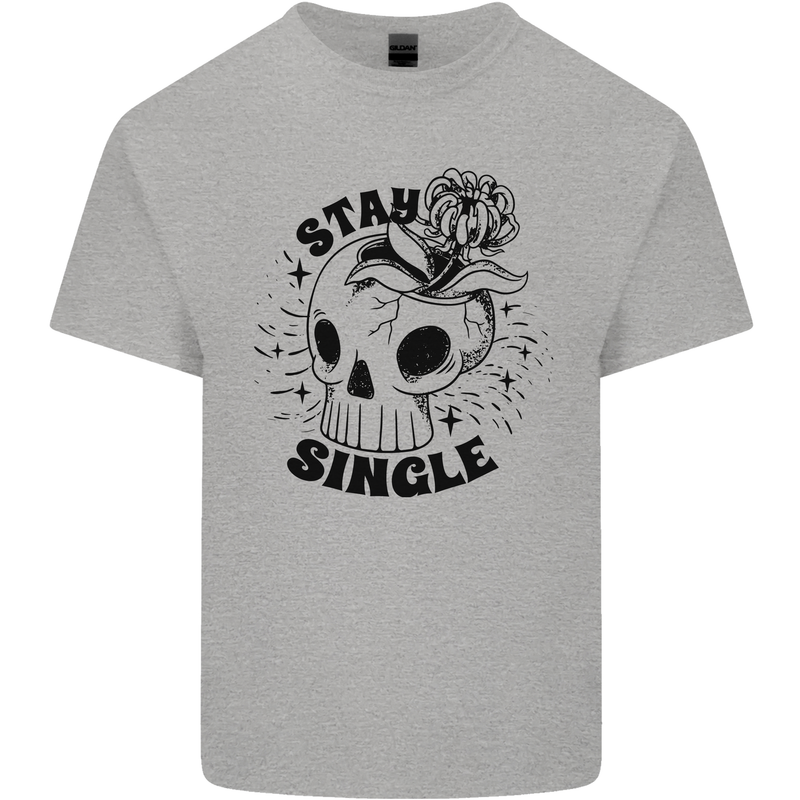Stay Single Anti Valentines Singles Day Skull Kids T-Shirt Childrens Sports Grey