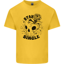 Stay Single Anti Valentines Singles Day Skull Kids T-Shirt Childrens Yellow